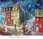 Rainy Day in St. John's, Oil on Canvas